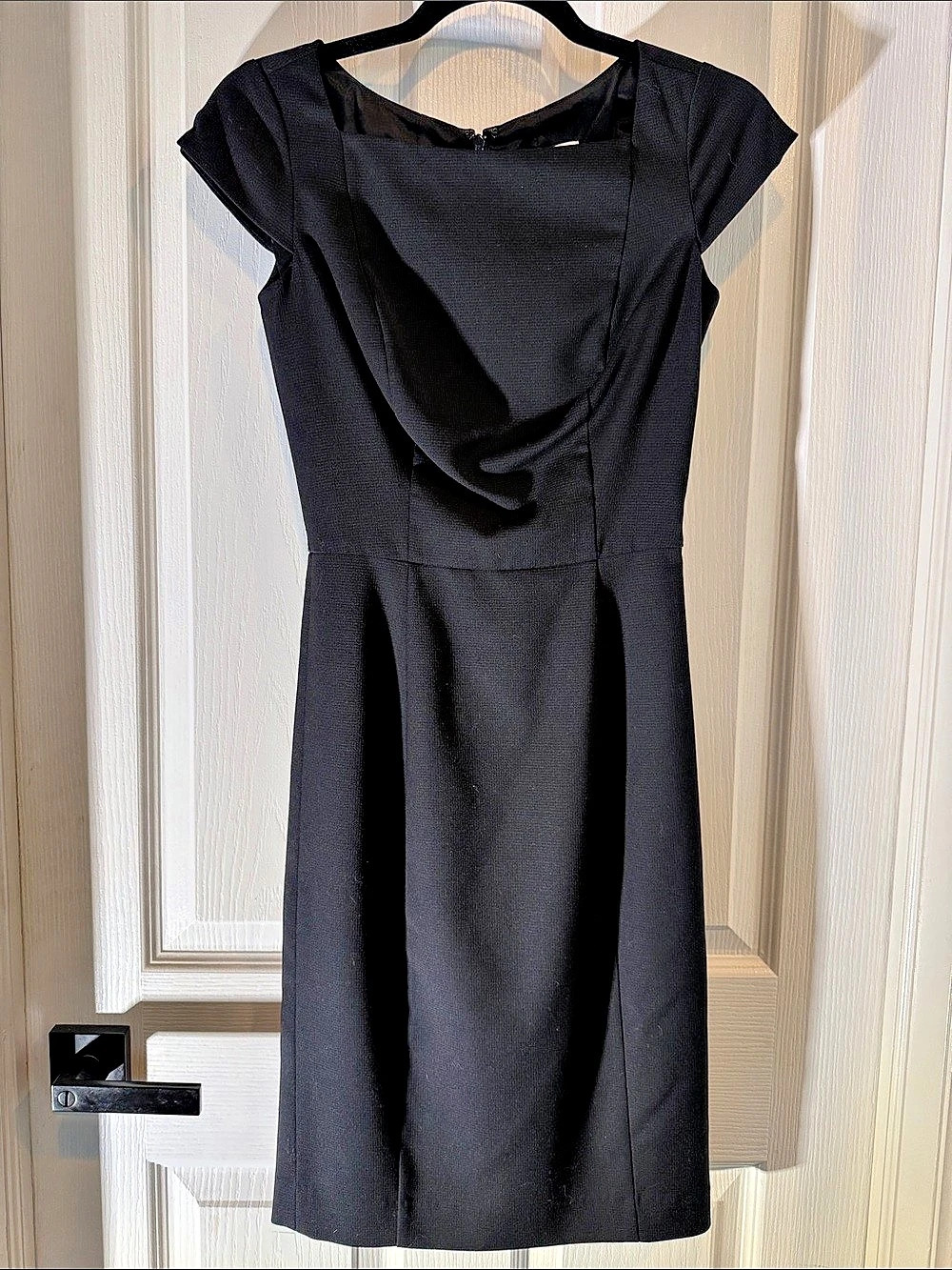 Reiss Harlan Ruched Cowl Neck Midi Dress Black Size 0